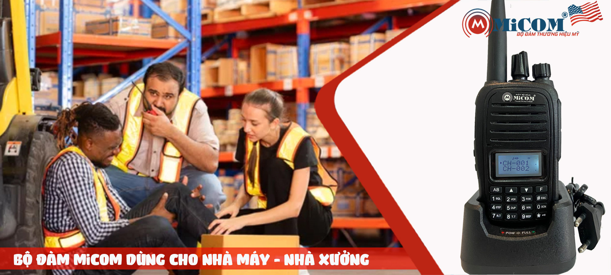 bộ đàm MiCOM dùng cho nhà xưởng - nhà máy