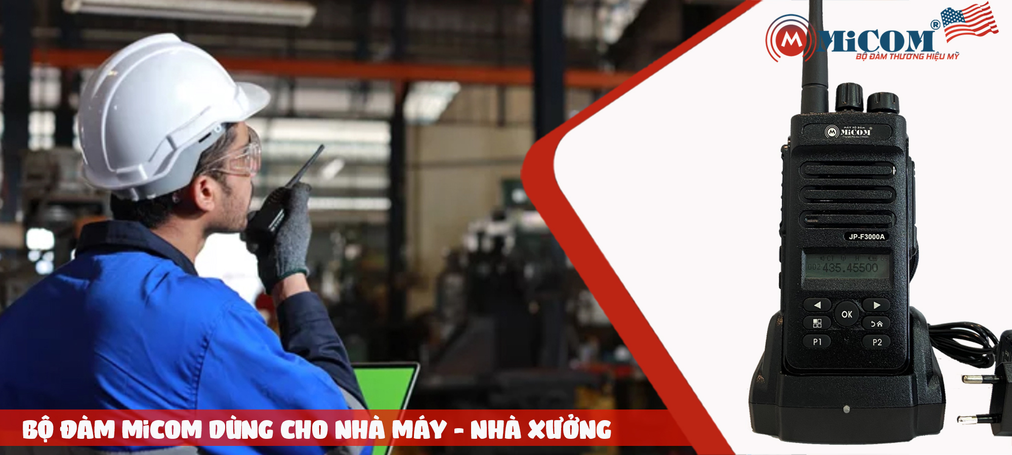 bộ đàm MiCOM dùng cho nhà xưởng - nhà máy